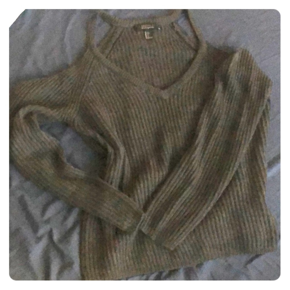 Cold shoulder sweater